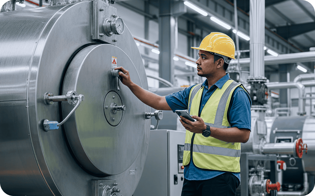 MyInspector team conducting machinery inspection